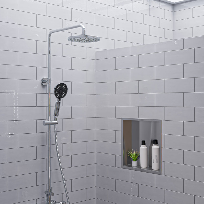 Complete Shower System with Rough in-Valve, Polished Chrome