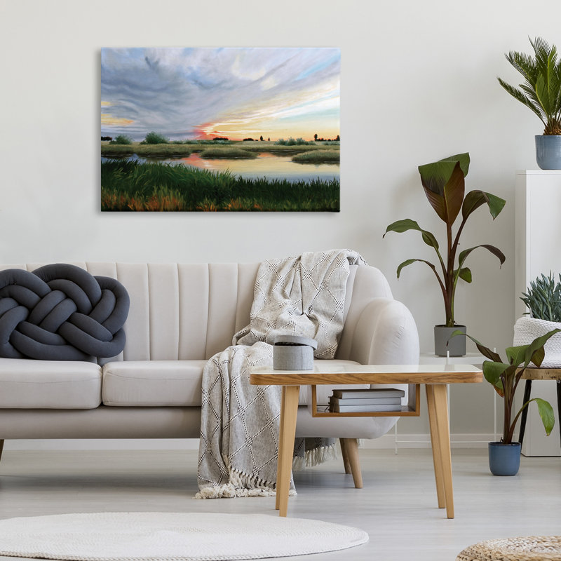 Toile Sunrise Over Pond, design par Julie Peterson, H 20 po x l 30 po