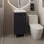 Meuble-lavabo autoportant Rivera avec une porte, deux tablettes, une base de lavabo, -1067774037