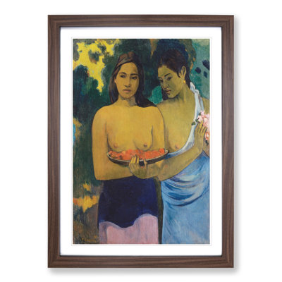 Two Tahitian Women by Paul Gauguin - Framed Print