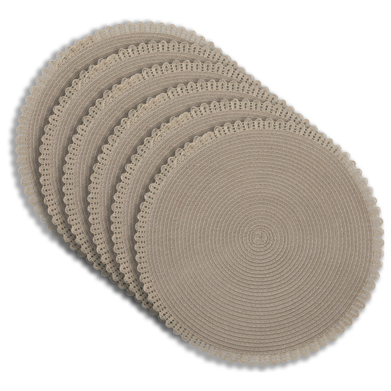 Ensemble de 6 napperons résistants à la chaleur de 15 po x 15 po de Placemats, Argent argent