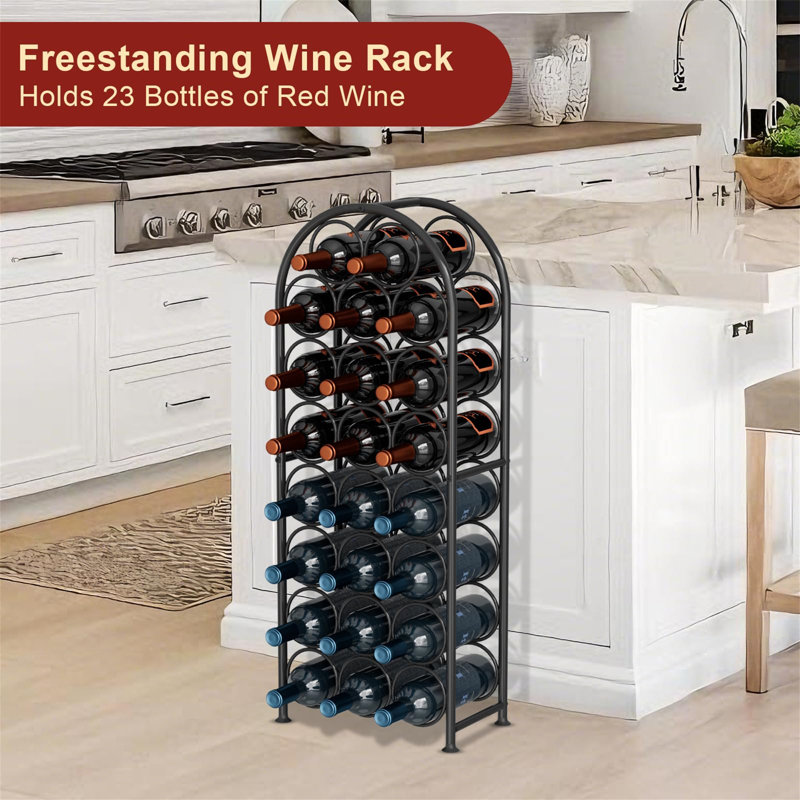 Open Shelving Wine Bottle Rack Black