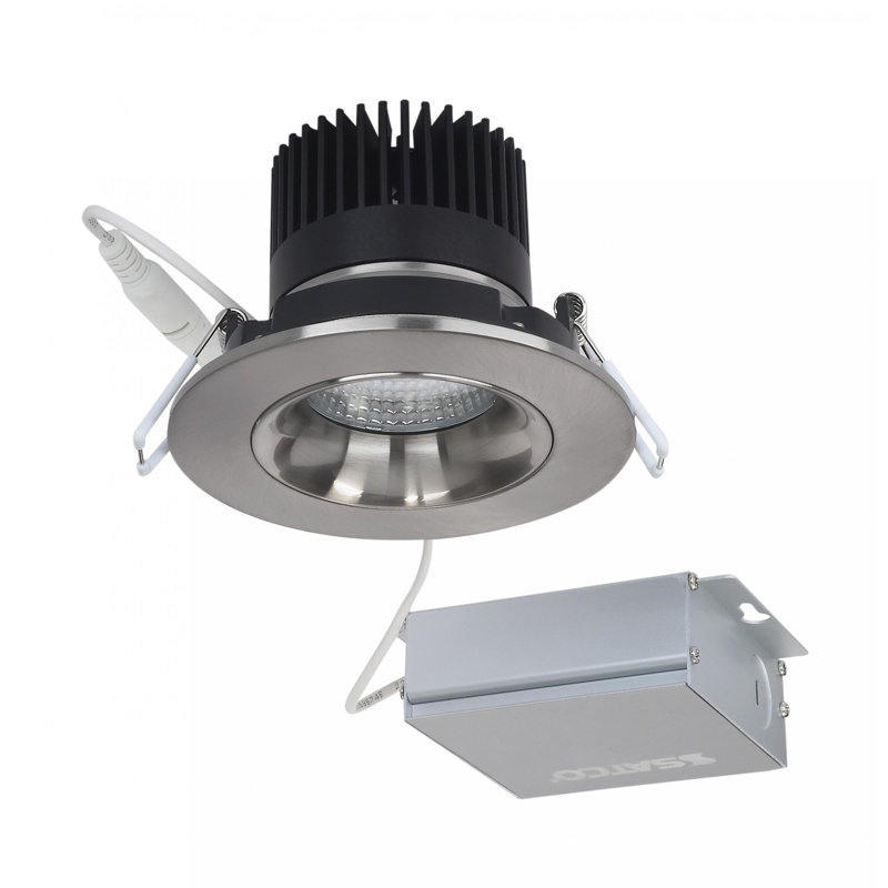 3.5'' Dimmable Air-Tight IC Rated LED Canless Recessed Lighting Kit, Brushed Nickel