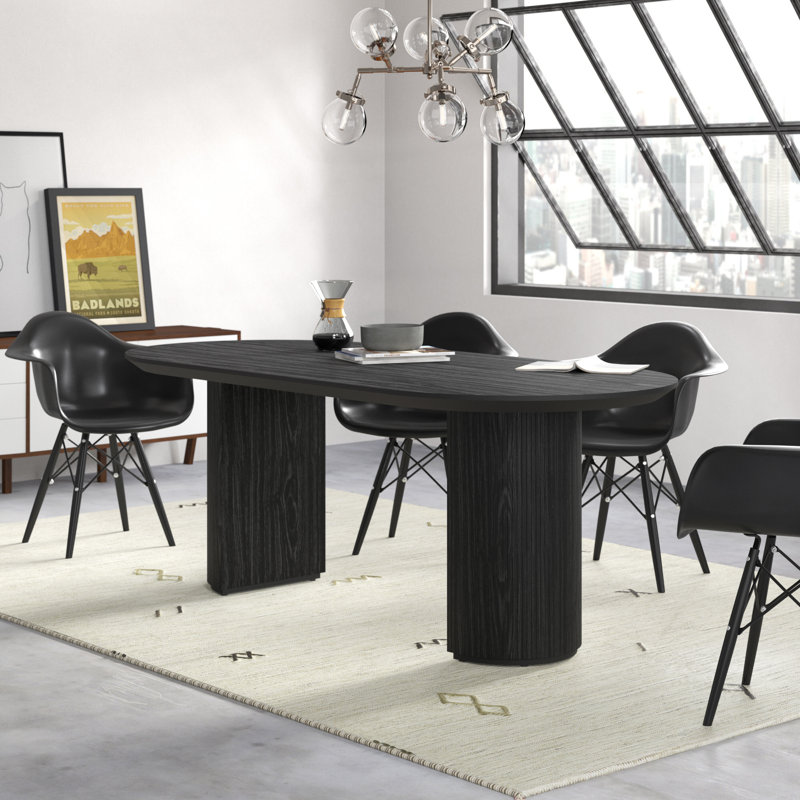 Table de salle à manger Abberton, Noir, noir, noir, noir