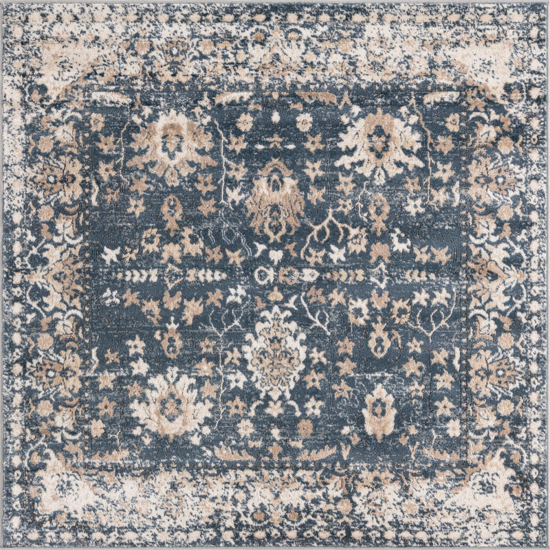 Geddis Oriental Indoor Rug, Square 5'3" x 5'3"