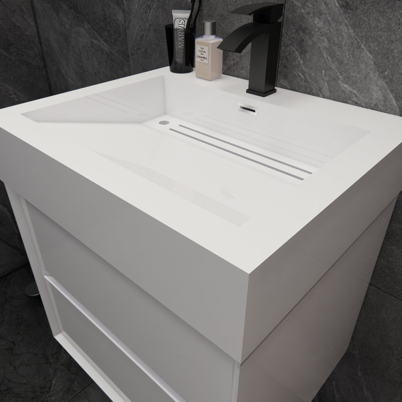 Meuble-lavabo simple 24 po Albizu, Blanc