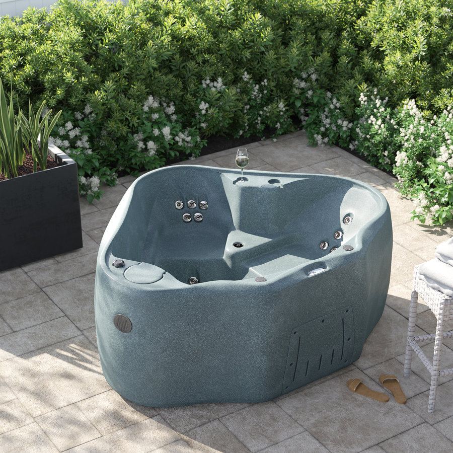 AquaRest Discover AR300 2-Person 20-Jet Oval Plug & Play Hot Tub with LED Waterfall