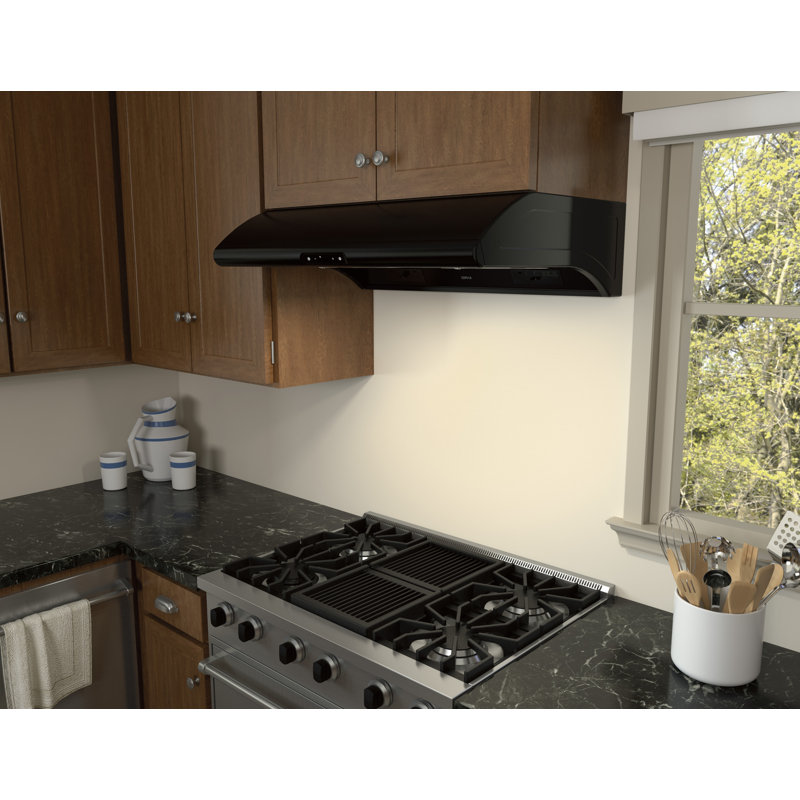 Zephyr Typhoon 30 in. 850 CFM Under Cabinet Mount Range Hood with LED Light, Black, 36"