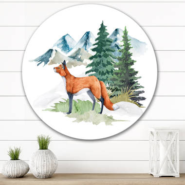 Loon Peak® Winter Watcher Red Fox Sitting In Snow Pictures For