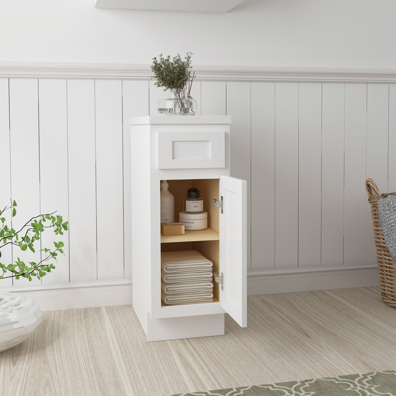 12'' Free-standing Single Bathroom Vanity Base Only, White