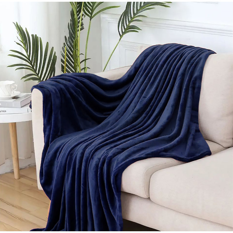 Plain Weave / Muslin Throw Blanket, King, Navy