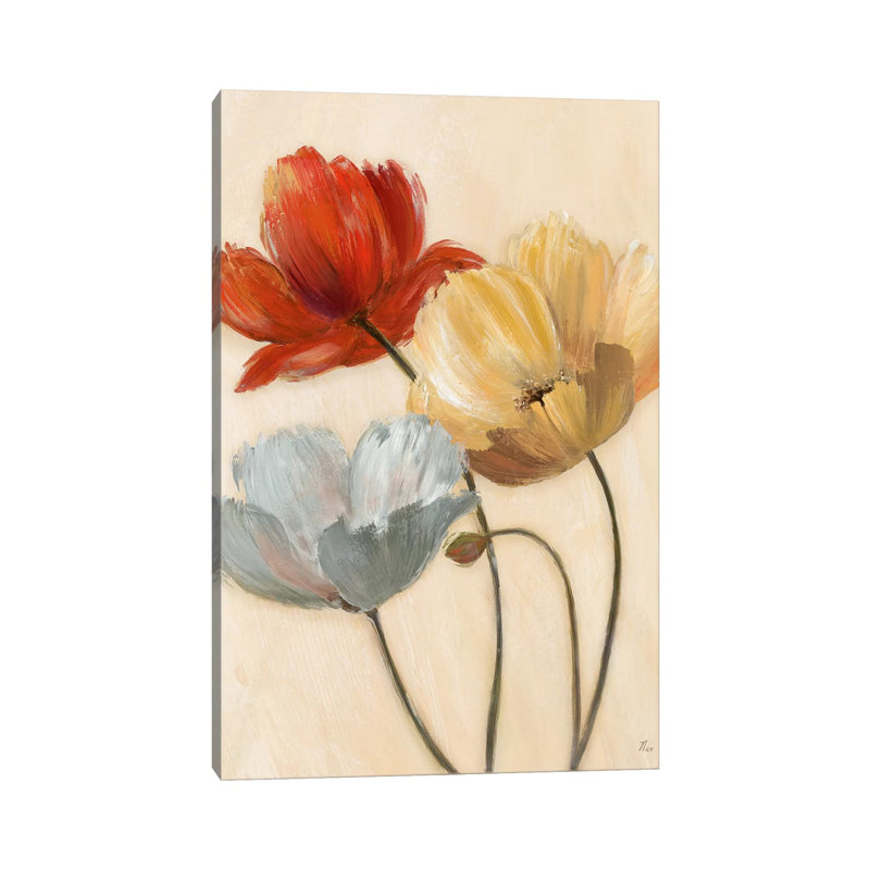 «Poppy Palette II» par Nan - peinture sur toile tendue, H 18 po x l 12 po x 1,5 po