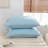 Sky Blue Pom Poms Pillowcases, Blue Standard Pillow Cases Set of 2, 100% Washed Microfiber,Pale Blue Ball Fringe Pillow Cover, 2 Pack-123121709-123121708