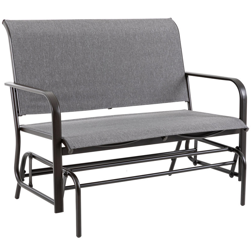 Fauteuil oscillant d'extérieur en acier Adelphia, Grey