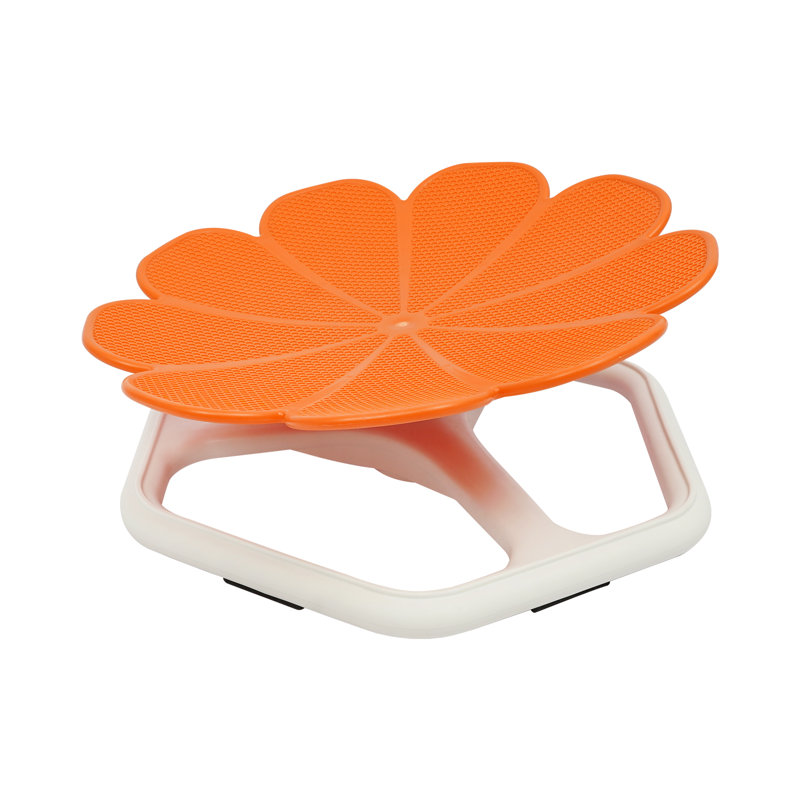 360° Swivel Sensory Spin Chair – Orange Flower-Shaped Wobble Seat For Vestibular Development & Balance Training, Orange