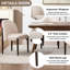 Ensemble de table de salle à manger ronde 47 po et 4 chaises rembourrées, table à finition chêne / noyer / marbre et chaises beige / gris-1093040431-1093040430-1093040424