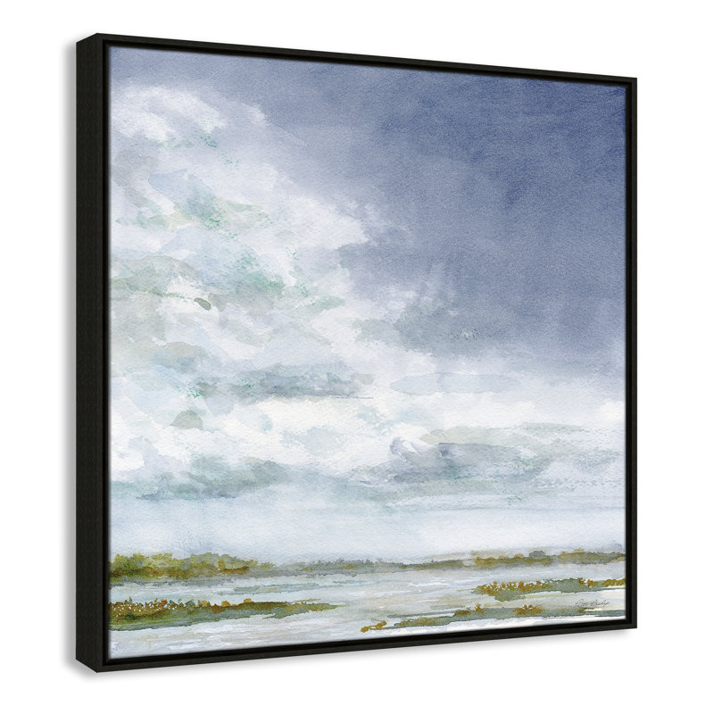 Nuage à droite - reproduction carrée par Patti Bishop, Espresso, H 31,5 po x l 31,5 po