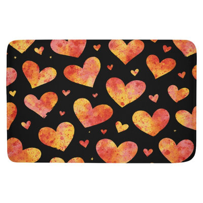 Warm Heart Polka Dot Design Bath Rug, 36 X 24