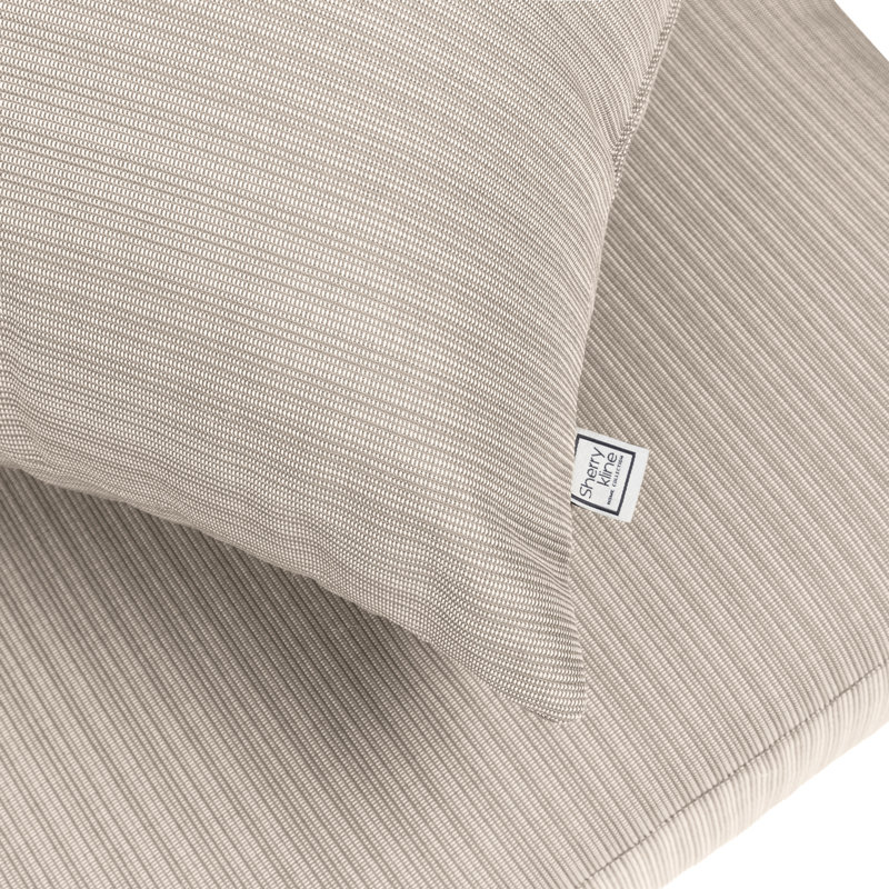 Knife Edge Seat Cushion With Zipper Closure And Knife Edge, Plain Back Cushion, With White Polyester Padded Fill., Sand