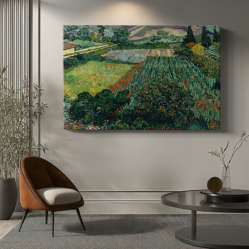 Champ avec coquelicots (Saint-Remy) - Vincent van Gogh - Toile tendue avec châssis - 1889, 18 x 27