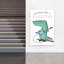 Alligator Rock Star Playful Contemporary Alligator Crocodile Wall Art Print by Carla Daly - Wrapped Canvas Print-811182126