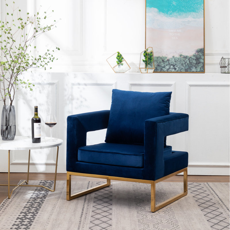 Fauteuil d'appoint rembourré Lenola, Blue