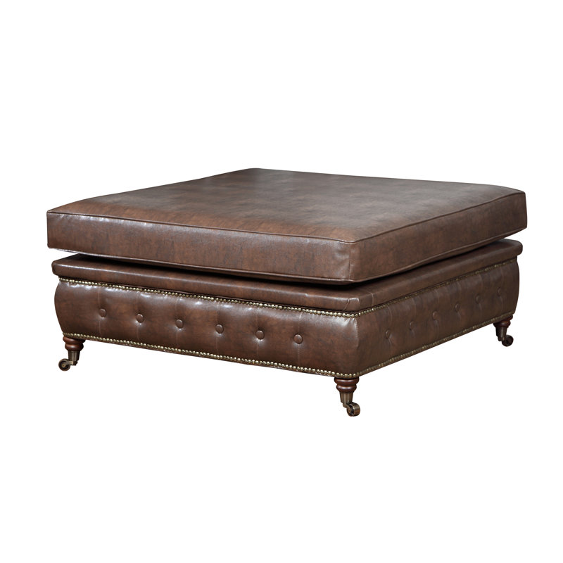 Batch 100cm Wide Faux Leather Square Cocktail Ottoman