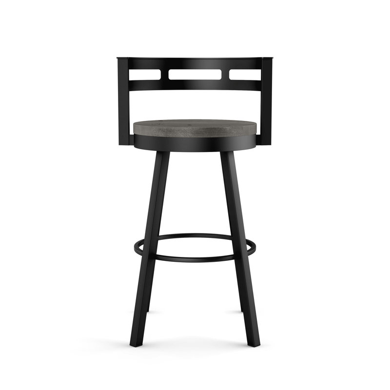Talia Swivel Counter & Bar Stool, Counter Stool (25.5" Seat Height), Gray, Black