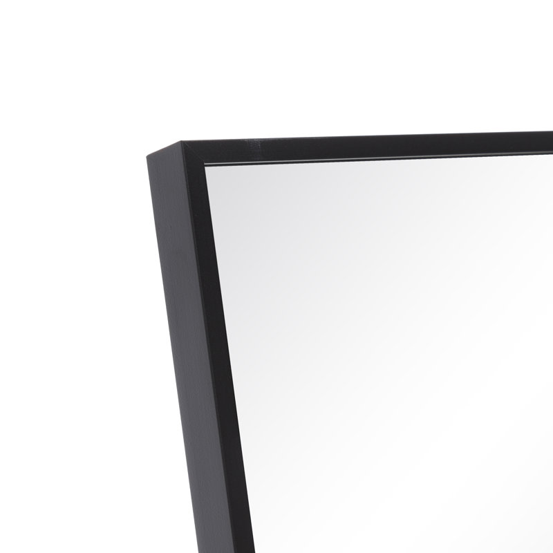 Birpal Metal Flat Mirror, 151cm H x 35cm W x 2.5cm D, Black