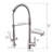 Heavy Duty Commercial Style Kitchen Sink Faucet, Single Handle Pre-Rinse Spring Sprayer Kitchen Faucets, High Arc Pull Down Brushed Nickel Kitchen Faucet