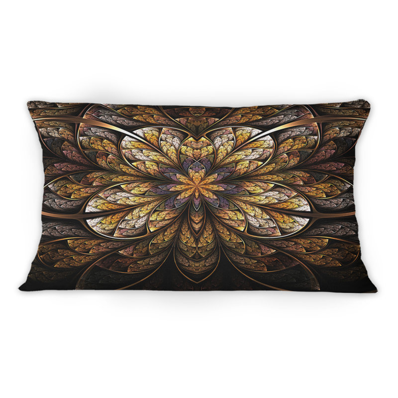 Coussin décoratif lumineux et chaud avec fleurs fractales
