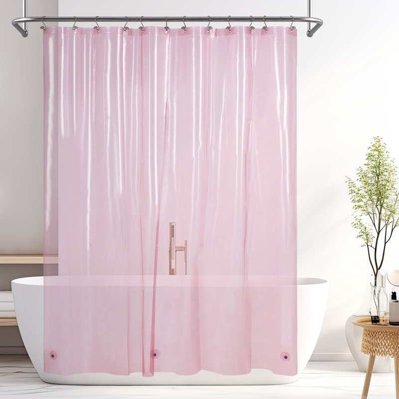 Doublure de rideau de douche imperméable légère en PEVA, Rose clair, H 84 po x l 72 po