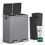 Steel Step On Multi-Compartment Rubbish & Recycling Bin - 60L-111029660