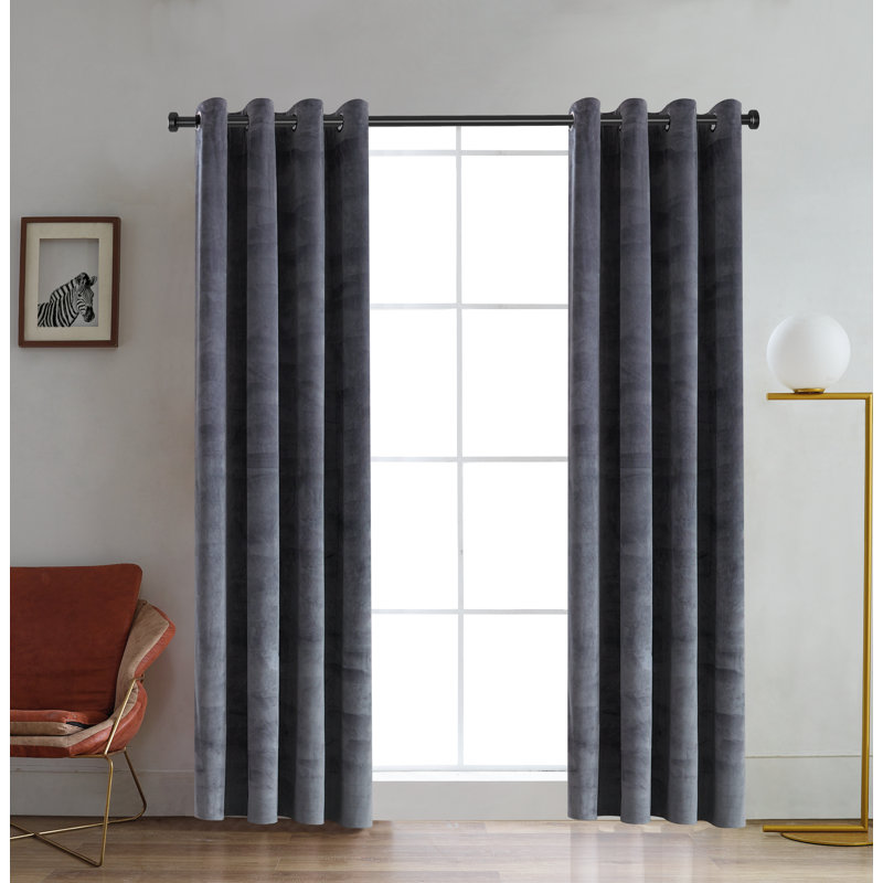 Ciel Room Darkening Curtain Single Panel, 52" W x 126" L, Silver