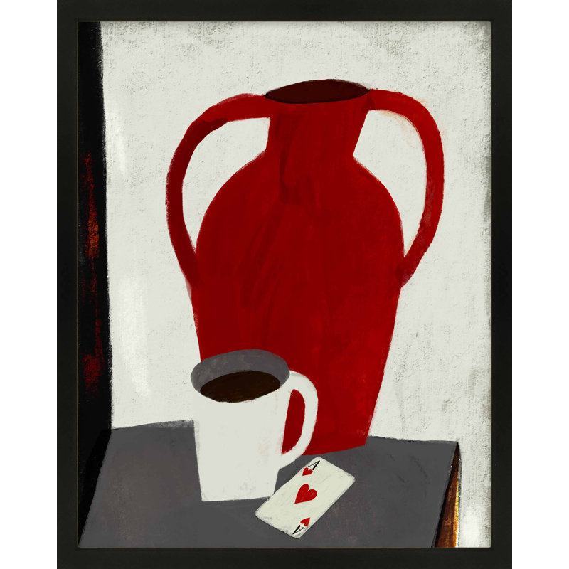 Asso Di Cuori par Marco Marella pour Studio M, Papier avec cadre noir simple, H 20 po x l 16 po x P 1,25 po
