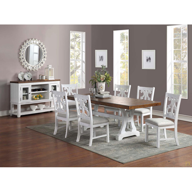 Ensemble de salle à manger 7 pièces avec rallonge et 6 chaises d'appoint