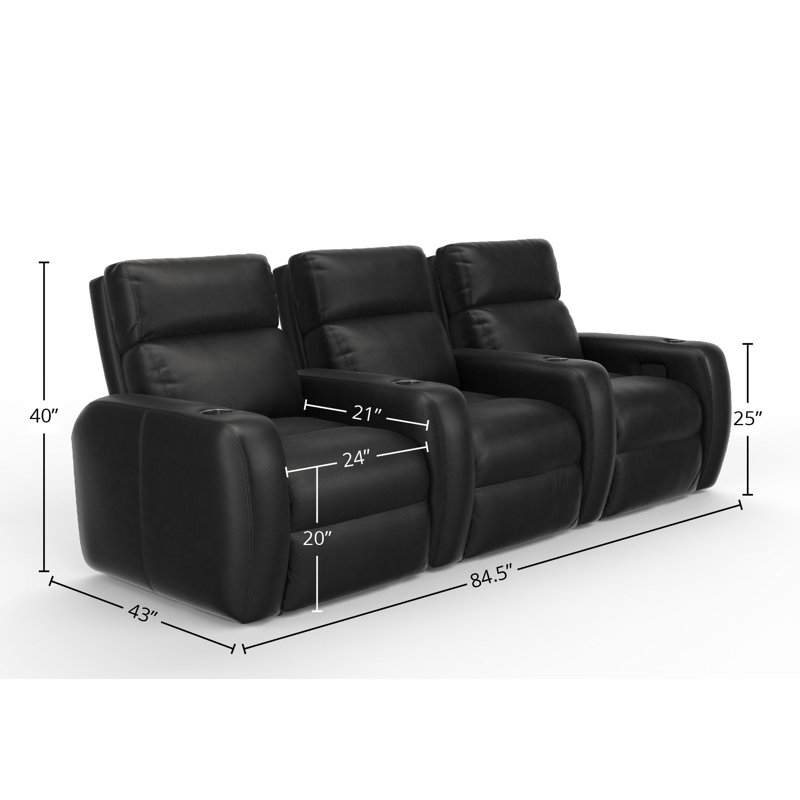 Leather Recliner, Maxima Black