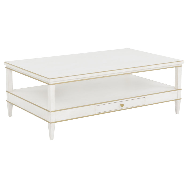 Camille Cocktail Table, White/Antique Gold
