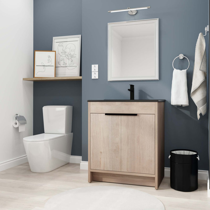 Meuble-lavabo autoportant avec lavabo en céramique