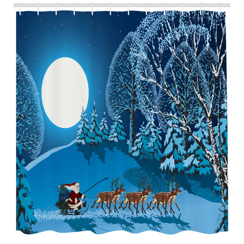 Rideau de douche simple christmas christmas forest, H 84 po x l 69 po