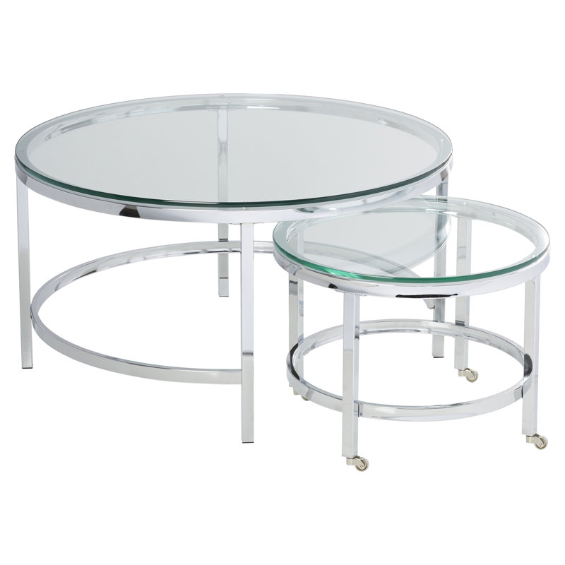 Betteanne Glass Top Nesting Coffee Table
