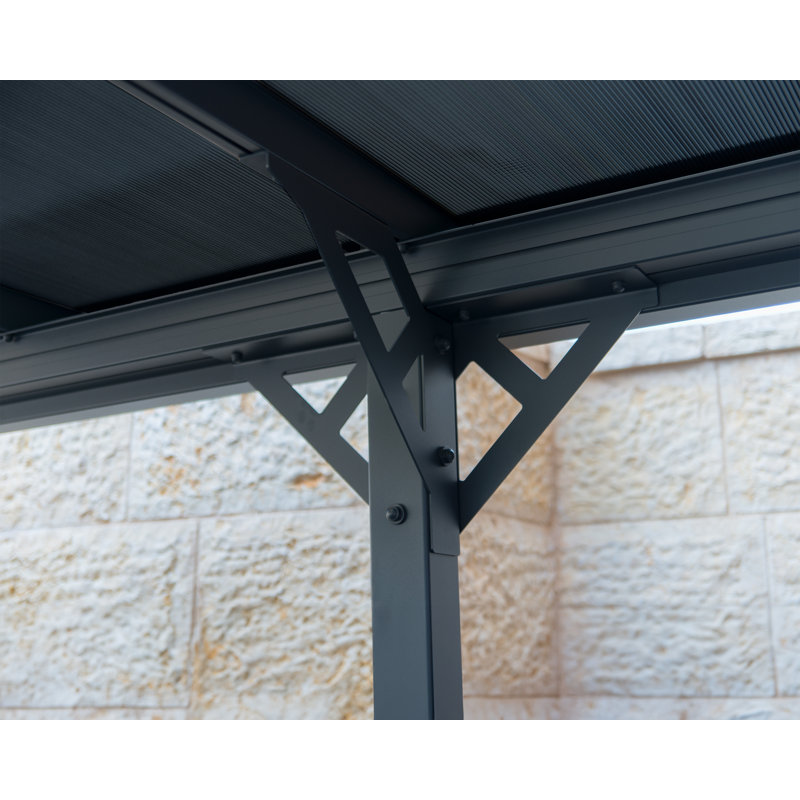 Gray 10' x 16' Aluminum and Polycarbonate Carport Kit