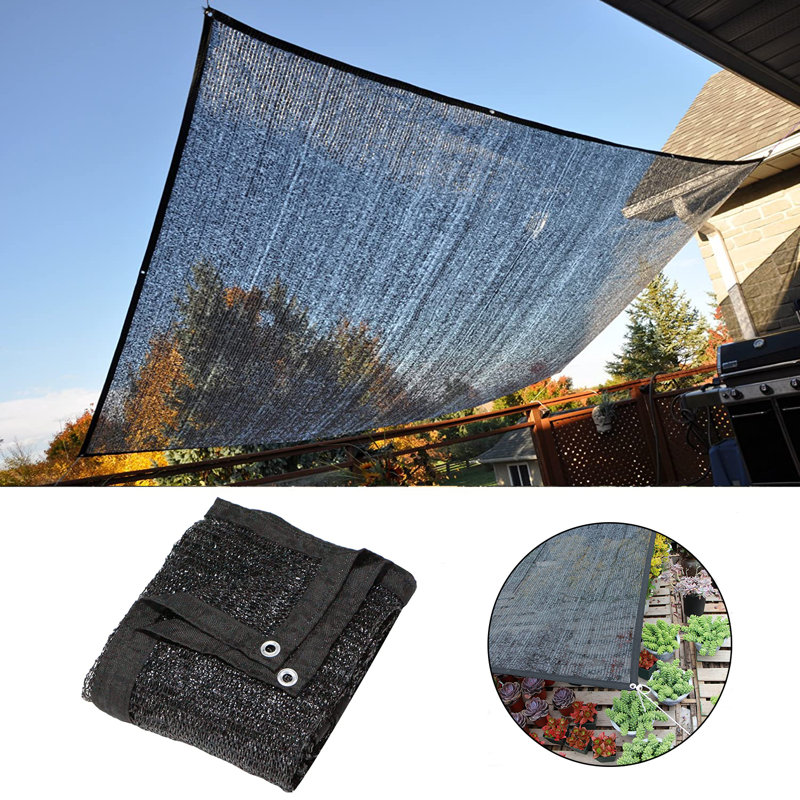 Black High Density Polyethylene Sun Shade Cloth with Grommets