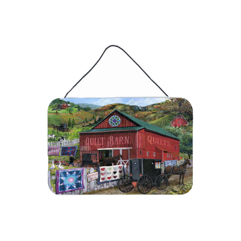 The Quilt Barn by Tom Wood Painting Print Plaque
