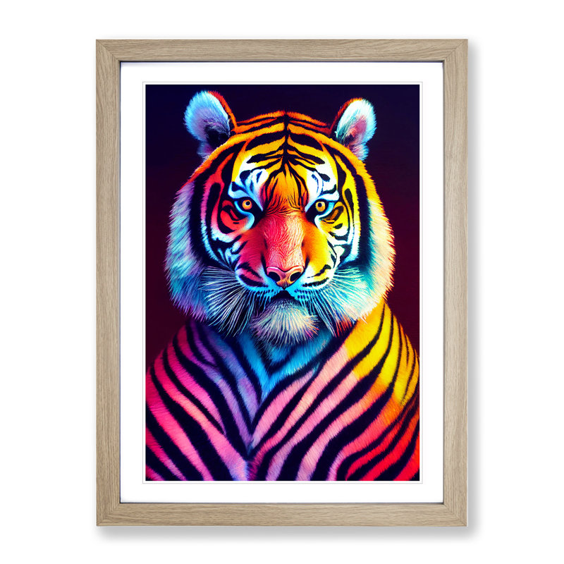 Tiger - Framed Print, Oak Framed, 64cm H x 46cm W x 2cm D