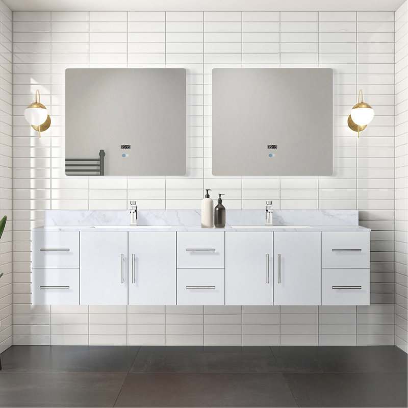 Meuble-lavabo double (armoire seulement), Blanc lustré