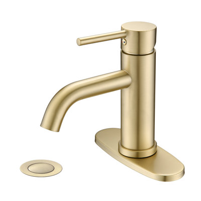 Single Hole Bathroom Faucet with Drain Assembly