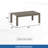 43" X 24" All-Weather Metal Outdoor Coffee Table With Wood-Look Top And Khaki Frame-1862111924-1862111927