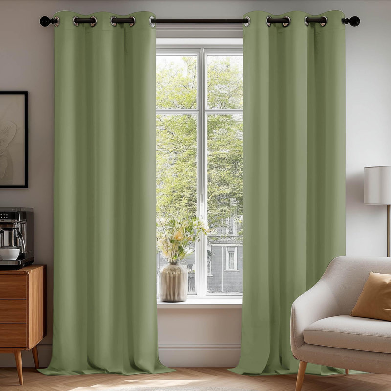 Lompoc Room Darkening Grommet Curtain Panels, 42" W x 84" L, Turquoise