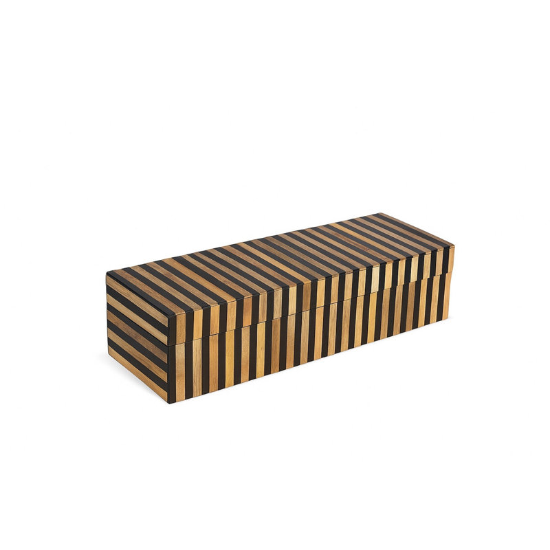 Boîte décorative en bois et résine noire, H 3 po x L 12 po x l 4 po